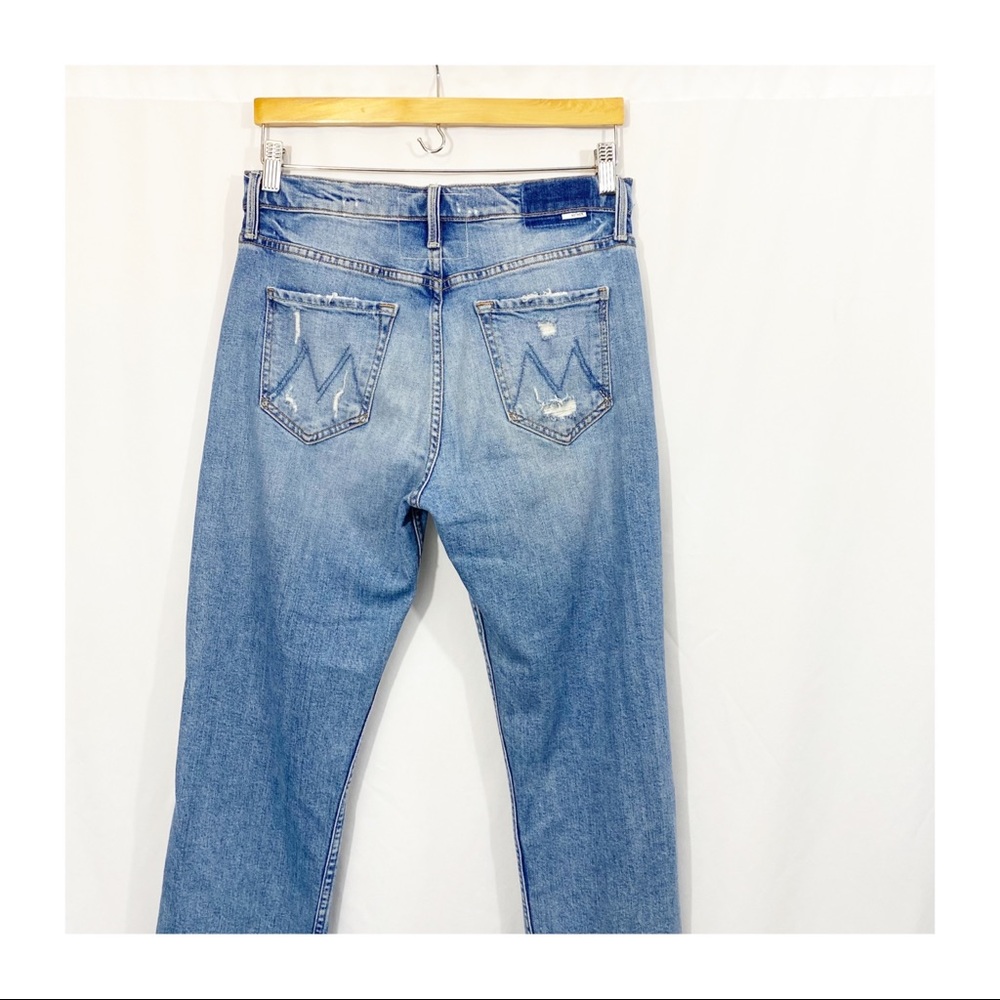 MOTHER Superior The Tomcat Distressed Straight High Rise Denim Jeans Confession - Picture 7 of 14